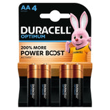 Duracell Optimum AA alkaline batteries 4 pack - British product