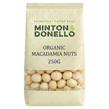 Minton & Donello Organic Macadamia Nuts 250g, imported from the UK