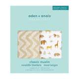 M&S Aden+Anais Essentials Cotton Muslin Tanzania Baby Swaddle Blanket 2 Pack- Buy online at McGrocer