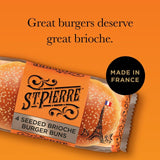 St Pierre seeded brioche burger buns 4 pack (British brand)