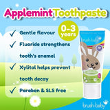 Brush-Baby Applemint Toothpaste 0-3 Yrs 50ml - British product