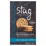 Stag Bakeries sea salt and black pepper water biscuits 150g (British brand)