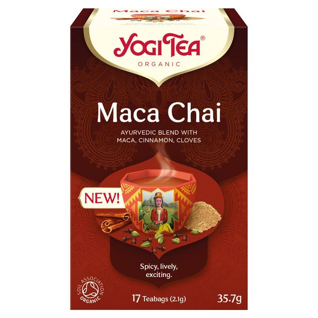Yogi Tea Maca Chai organic tea bags 17 count (British brand)