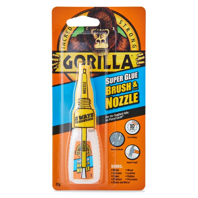 Gorilla Glue Super Glue Brush and Nozzle 12g, UK version