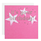 M&S M&S Pink Stars Birthday Card 15cm x 15cm- Buy online at McGrocer
