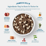 James & Ella raw kibble dog food with freeze-dried game, UK version