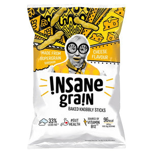 Insane Grain Cheese Flavour Baked Knobbly Sticks Savoury Snack 80g