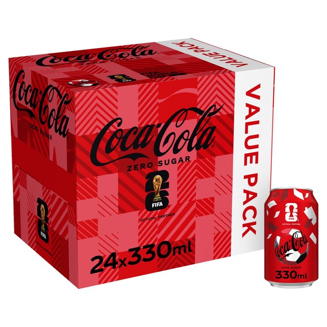 Coca-Cola Zero Sugar cola drink 24 x 330ml - British product