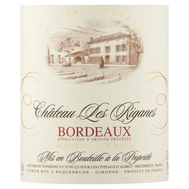 Chateau Les Riganes Bordeaux red wine 75cl - British product