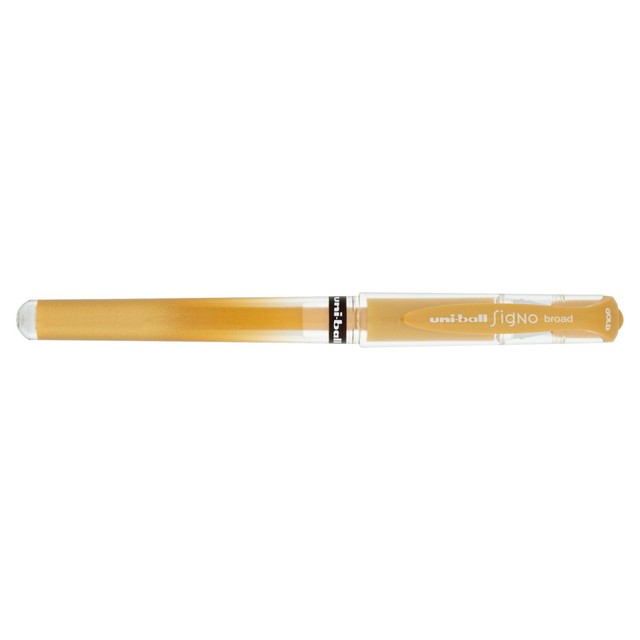 Uni-ball Signo Broad gold silver white gel pens 3-pack (British brand)