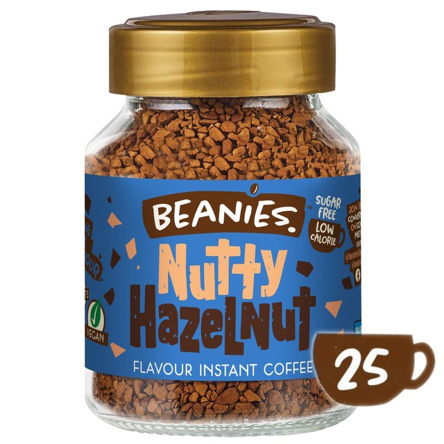 Beanies nutty hazelnut flavour instant coffee 50g jar - British product
