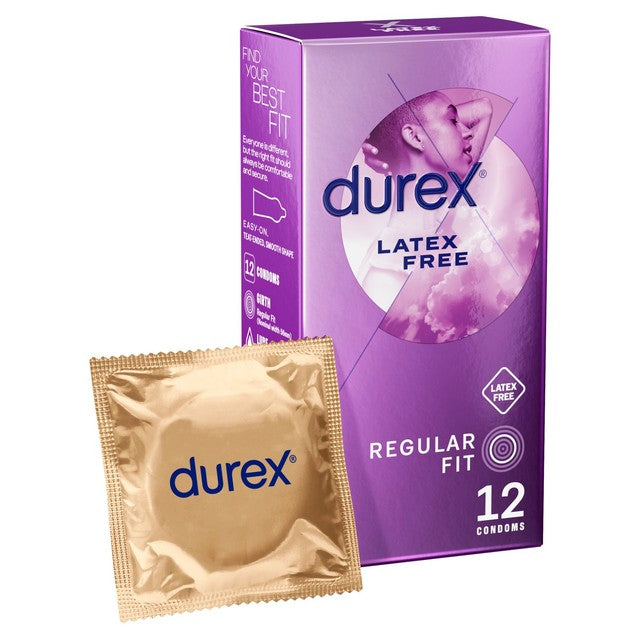 Durex latex free condoms with silicone lube regular fit 12 pack - British product