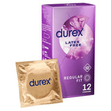 Durex latex free condoms with silicone lube regular fit 12 pack - British product