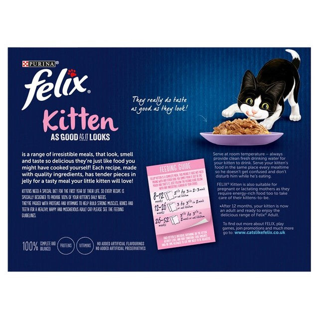 Felix kitten jelly wet cat food 12x85g pouches - British product