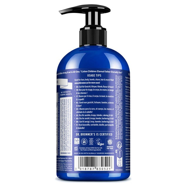 Dr Bronner's peppermint liquid soap 355ml - British product