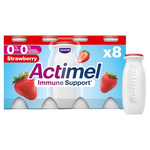 Actimel Strawberry Fat Free Yoghurt Drink Multipack 8 x 100g