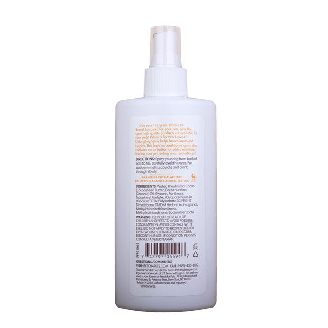 Palmer's pet detangling and conditioning spray with cocoa butter 227ml, imported from the UK