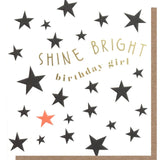 Caroline Gardner Shine Bright Birthday Girl Card 140 x 146mm - British product
