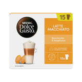 Nescafe Dolce Gusto Latte Macchiato powder blend, imported from the UK