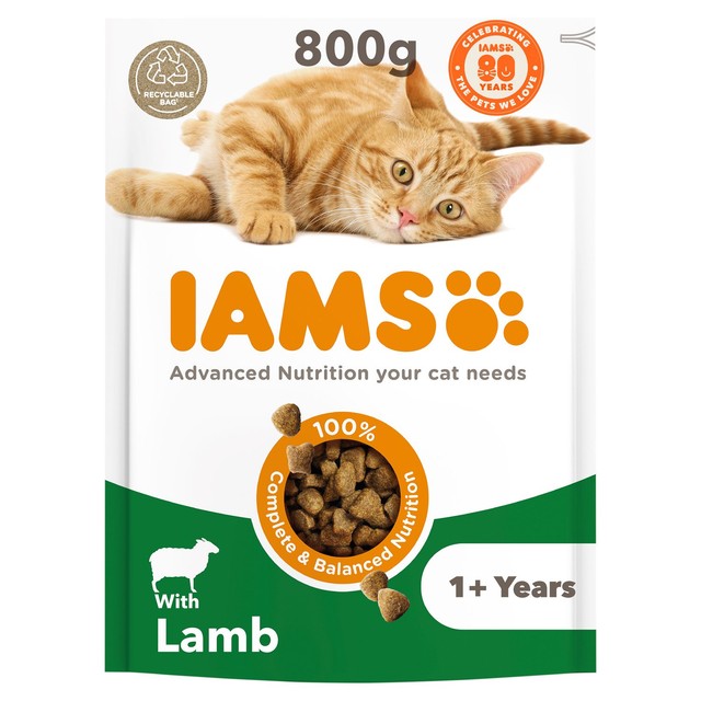 Iams dry cat food with lamb 800g, UK version