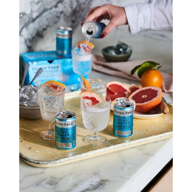 Fever-Tree light Mediterranean tonic water cans - British product