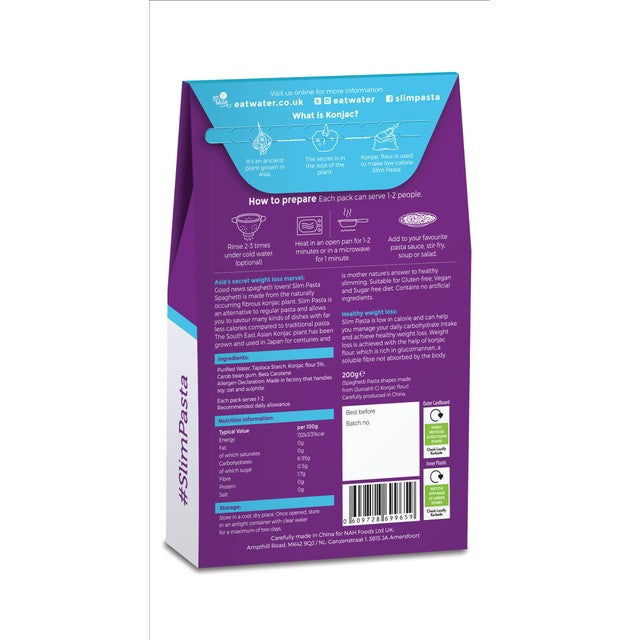 Eat Water Slim Vegan Pasta Spaghetti 200g - British product
