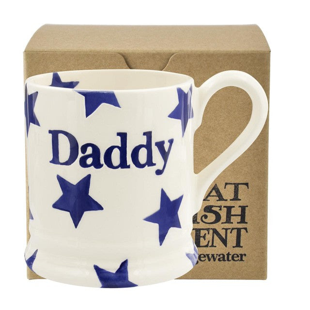 Emma Bridgewater Blue Star Daddy mug 1/2 pint, UK version