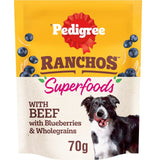 M&S Pedigree Ranchos Superfoods Beef with Blueberries & Wholegrains Dog Treats 70g- Buy online at McGrocer
