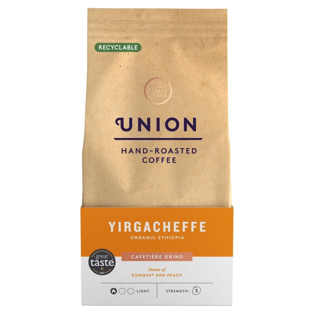 Union Hand-Roasted Organic Yirgacheffe Ground Coffee 200g (British brand)