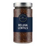M&S Beluga Lentils jar of cooked lentils (British brand)
