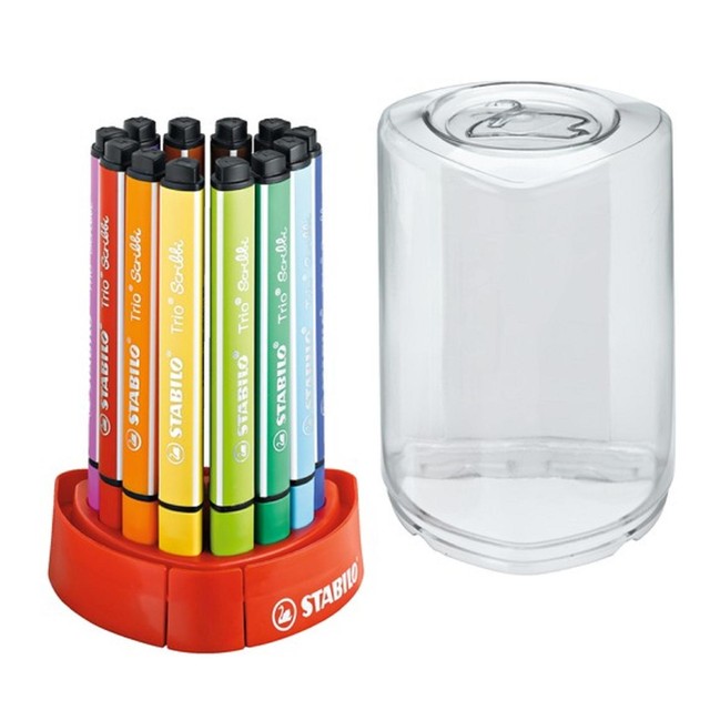 Stabilo Trio Scribbi colouring pens set of 12 assorted colours (British brand)