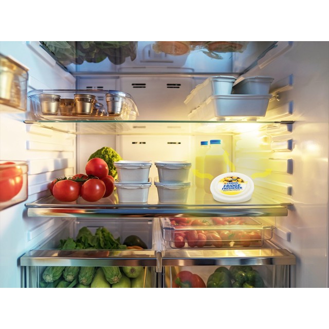 Vivid lemon fridge freshener 7.5cm, imported from the UK