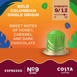 Costa Colombia Roast coffee pods 10 per pack - British product