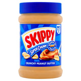 Skippy crunchy peanut butter spread 454g glass jar (British brand)