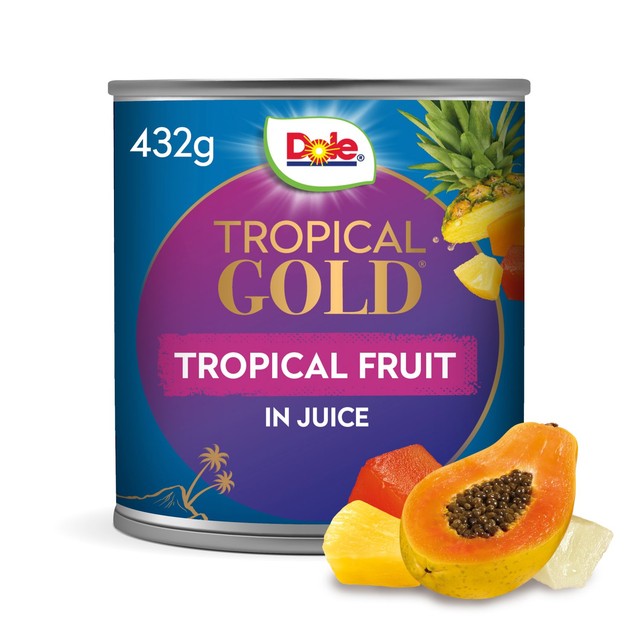 Dole Tropical Gold tropical fruit mix in a 432g can - British product