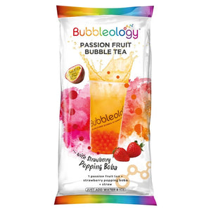 Bubbleology Passion Fruit Bubble Tea Kit with Strawberry Popping Boba 135g