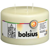 Bolsius 3 Wick Mammoth Ivory Pillar Candle 10x15cm - British product