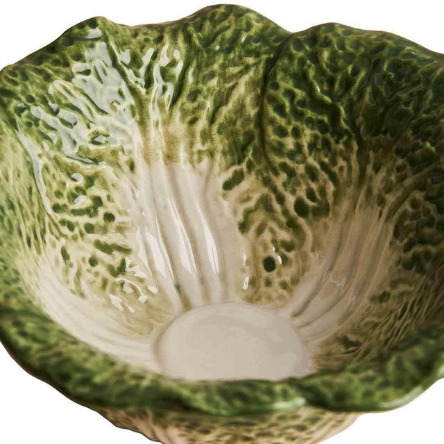M&S cabbage serving bowl in forest green stoneware - British product