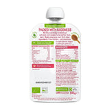 Piccolo organic strawberry, banana and peach baby food pouch, imported from the UK