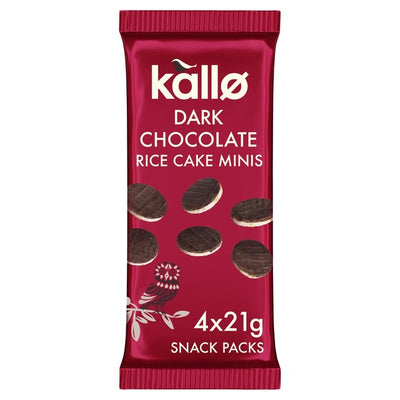 M&S Kallo Belgian Dark Chocolate Mini Rice Cakes Snack Multipack 4 x 21g- Buy online at McGrocer