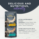 Encore kitten jelly food with tuna and chicken 5x50g - British product
