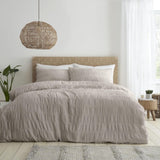 M&S Catherine Lansfield Seersucker Natural Duvet Set Double- Buy online at McGrocer