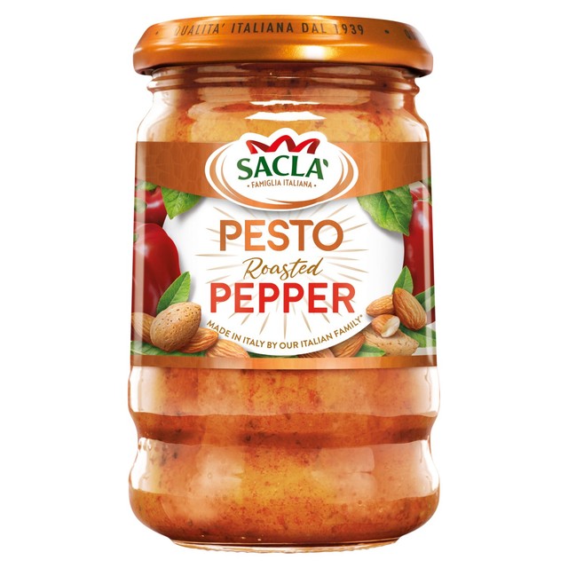 Sacla roasted pepper and crushed almond pesto 190g (British brand)
