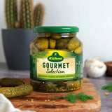 Kuhne gourmet gherkins with herbs 530g, UK version