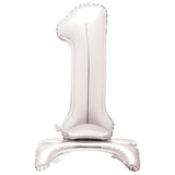 Unique Party giant silver foil number 1 shaped balloon 76cm, UK version