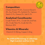 Pet Munchies chicken and cheese dog treats 100g, imported from the UK