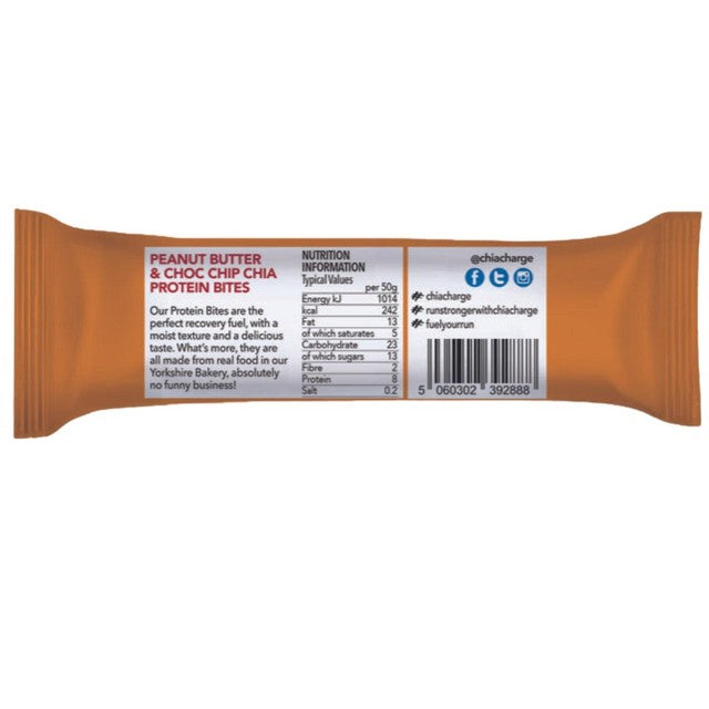 The Chia Charge Peanut Butter & Choc Chip Protein Bites 50g - British product