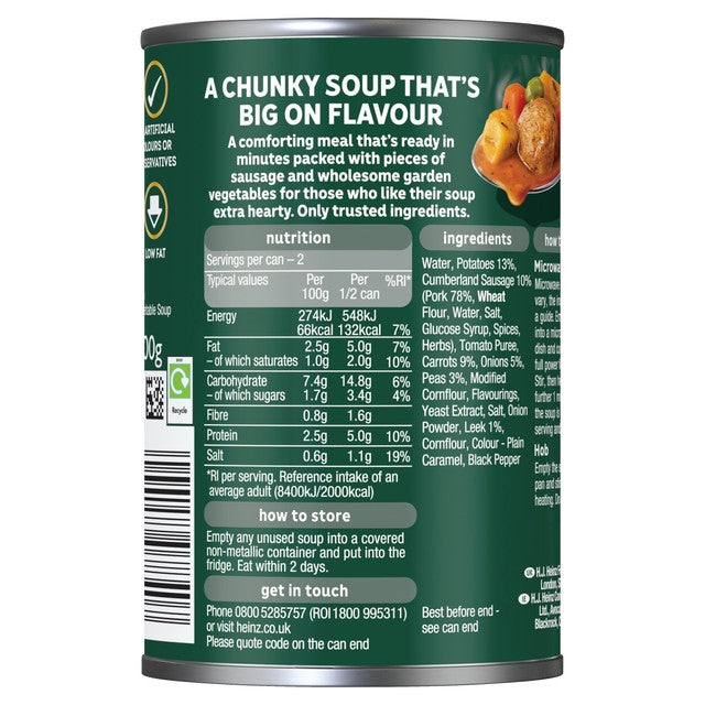 Heinz sausage and vegetable soup 400g, UK version