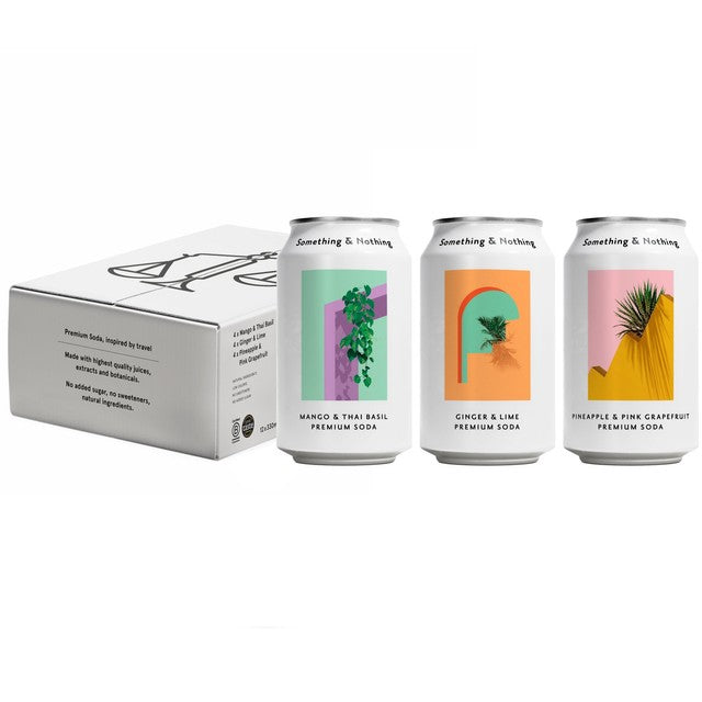 Something & Nothing Explore Variety Pack craft soda 12 x 330ml (British brand)