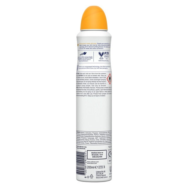 Dove anti-perspirant deodorant spray passion fruit and lemongrass scent 200ml - British product